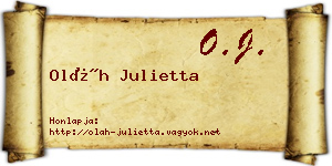 Oláh Julietta névjegykártya