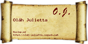 Oláh Julietta névjegykártya